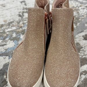 Harper Canyon Girls Sz.3 Sparkling Gold Ankle Boots - Like New